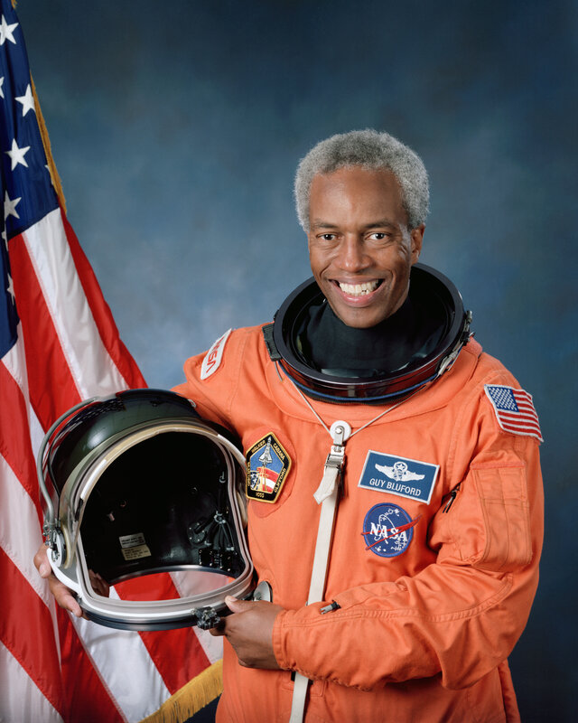 Guion Bluford in his NASA flight suit